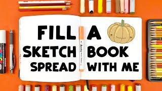 Fill a Sketchbook Spread with Me *Cozy Fall Drawing Edition*