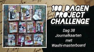 journalkaarten met washi-masterboard 38/100 dagen project challenge