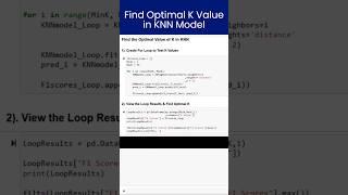 Find the Optimal K Value in KNN Model using a Jupyter Notebook #machinelearning #jupyternotebook