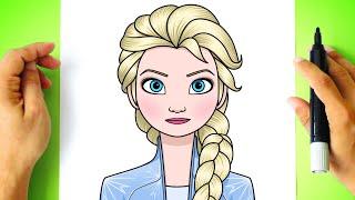 Como DESENHAR a ELSA - Cómo DIBUJAR a ELSA - Frozen - Disney Drawing Tutorial