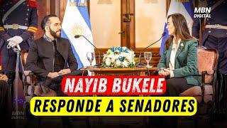 Presidente Nayib Bukele Responde Fuertemente a Preguntas Hechas por Senadores Argentinos