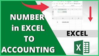 Excel - NUMBER TO Accounting Number Format