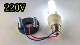 Wow Electric Free Energy Generator 100% Using Magnet & Light Bulb 220V