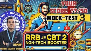 RRB JE CBT2 MOCK TEST/NONTECH BOOSTER #rrb #rrbje #exam #railway #mocktest
