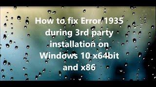 How to Fix Error 1935 windows 10 office 2010 windows 8 /8.1 /10