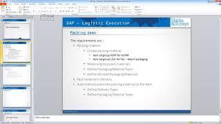 SAP Delivery Introduction to SAP Handling Unit Management, Picking, Packing & PGI