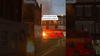 Double-decker bus catches fire in London