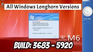 All Microsoft Windows Longhorn Versions (Build: 3683 - 5920)