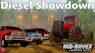 SpinTires MudRunner: DIESEL SHOWDOWN | TOWING CHALLENGE! Cummins vs Duramax vs Powerstroke