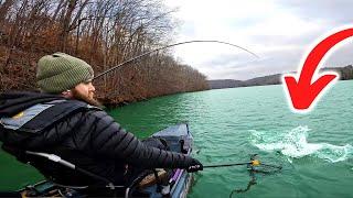 Kayak Bass Fishing Tournament in Brutal Cold Water Grind!