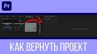 Как вернуть проект на таймлайн в Premiere Pro