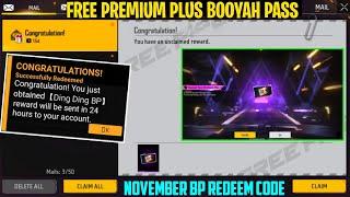 FREE FIRE REDEEM CODE TODAY November 1 | FF REWARDS REDEEM CODE | FF BOOYAH PASS REDEEM CODE TODAY