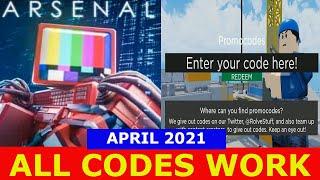 * ALL CODES WORK *  13 CODES! Arsenal ROBLOX  | APRIL 2021