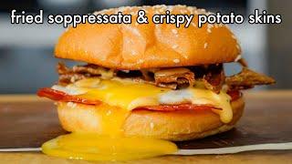 Crispy Potato and Salami Breakfast Sandwich