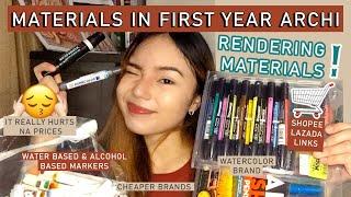 MATERIALS IN FIRST YEAR ARCHITECTURE (2020) | Part 3 Manual Rendering Materials