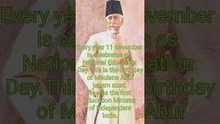 National Education Day. Maulana abul kalam azad. 11,november. #shorts #nationaleducationday