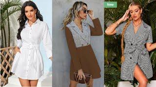 Shirt Dresses style Elegant Shein Платья-рубашки элегантного стиля  в интернет магазине Шейн