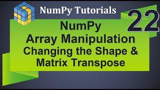 Machine Learning Tutorial Python NumPy : 22. Array Manipulation | Changing Shape |  Matrix Transpose