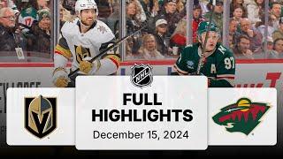 NHL Highlights | Golden Knights vs. Wild | December 15, 2024