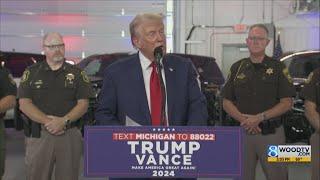 Trump addresses crime at MI event; Democrats respond