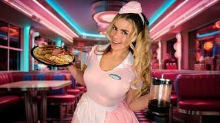 ASMR 1950's DINER ROLEPLAY 🩷️ (Cooking & Cute Personal Attention)