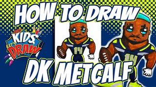 How to Draw DK Metcalf for Kids - Seattle Seahawks