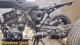 reverse gear box fitted | custom trike motorcycle + car wheels | part 4