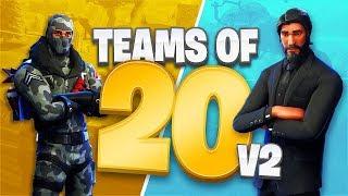 Teams of 20 V2 Game Mode! (Fortnite Battle Royale)