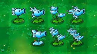 Plants vs Zombies Upgrade and Evolution：Snow Pea Repeater Split Pea Threepeater Gatling Family