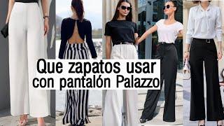 PANTALÓN PALAZZO ¿CON QUE ZAPATOS USAR? OUTFITS CON PANTALONES ANCHOS DE MODA 2021/ TENDENCIAS