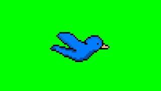 СИНЯЯ ПИКСЕЛЬНАЯ ПТИЦА на ЗЕЛЕНОМ ФОНЕ ФУТАЖ / BLUE PIXEL BIRD on GREEN SCREEN