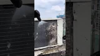 Air conditioner outdoor unit cleaning process- Good tools and machinery can increase work efficiency