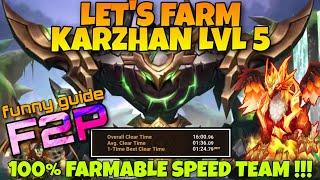 F2P LET'S FARM KARZHAN BOSS  5 SPEED TEAM SUMMONERS WAR