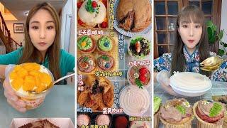 asmr mukbangasmr/kwai dessert mukbang,/mochi eating,creperoll cake chocolate #asmr