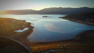 Sunrise from Batak dam, Rodopi mountain, Bulgaria