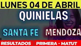 Quinielas Primera y matutina de Santa fé y Mendoza, Lunes 4 de Abril