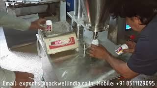 Semi automatic servo based powder filling machine, Churan filling machine, talcum powder filling