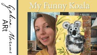 Fun and easy mixed media koala tutorial | Art projects for parents and children | Art class at home