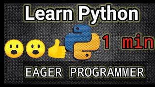 LEARN PYTHON IN 1 MINUTE |  |#basics #programming | @shawcode @code with harry