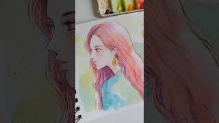 Boceto rápido en acuarela  #drawwithme #paintwithme #mangaart #watercolorpainting