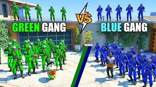 Franklin Blue Gang VS Shinchan Green Gang In GTA 5 || JNK GAMER