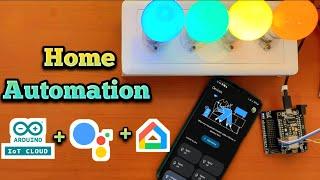 Google Assistant Home Automation & Temperature Monitor with Google Home & Arduino IoT Cloud