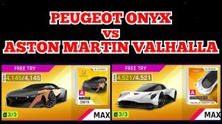 PEUGEOT ONYX vs ASTON MARTIN VALHALLA | GOLD MAX Comparison | Asphalt 9: Legends TouchDrive