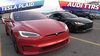 TESLA PLAID vs AUDI TTRS Drag Race @ Island dragway