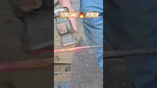 Forging a Fire Poker #forging #blacksmith #diy #asmr