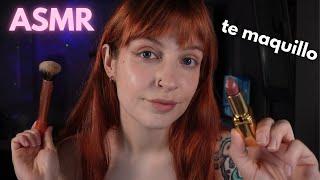 ASMR Doing your makeup untill you fall sleep - ASMR roleplay in Spanish