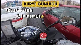 KURYE GÜNLÜĞÜ 27 | YAĞMURA YAKALANDIM | DÜŞE KALKA PAKET ATTIK