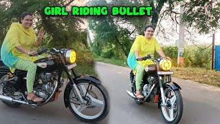 Girl Riding Bullet Standard 350|| Vegas Mall Me Kari Khub Masti|| Ankit Hr Rider