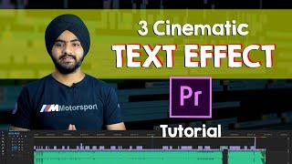 3 EPIC Text Effects for VIDEOS in Hindi | Cinematic text effect Premiere Pro | No Plugins