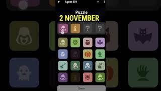 Agent 301 Daily combo card 2 November  | Agent 301 Puzzle Solved Today 2 November  | Major Puzzle